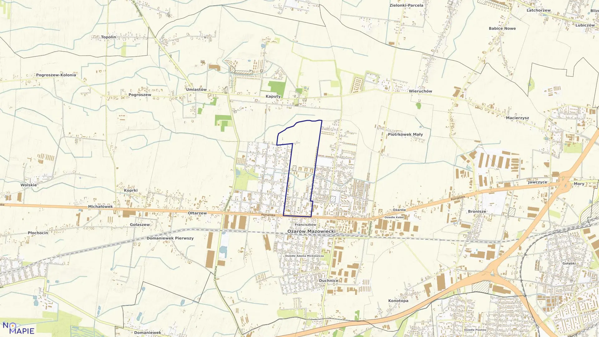 Mapa obrębu 0003 w gminie Ożarów Mazowiecki