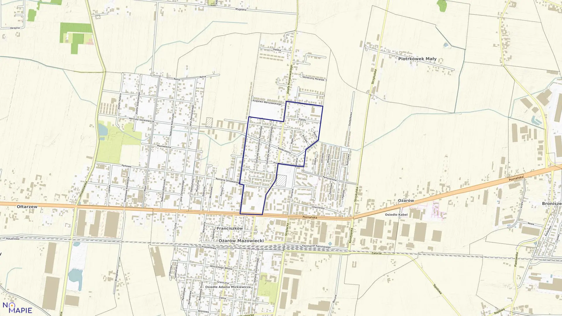 Mapa obrębu 0005 w gminie Ożarów Mazowiecki