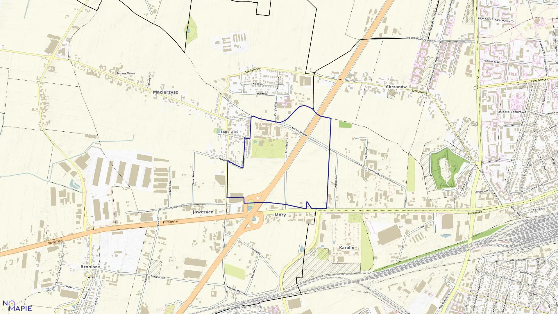 Mapa obrębu OŚR.DOŚW.MACIERZYSZ w gminie Ożarów Mazowiecki